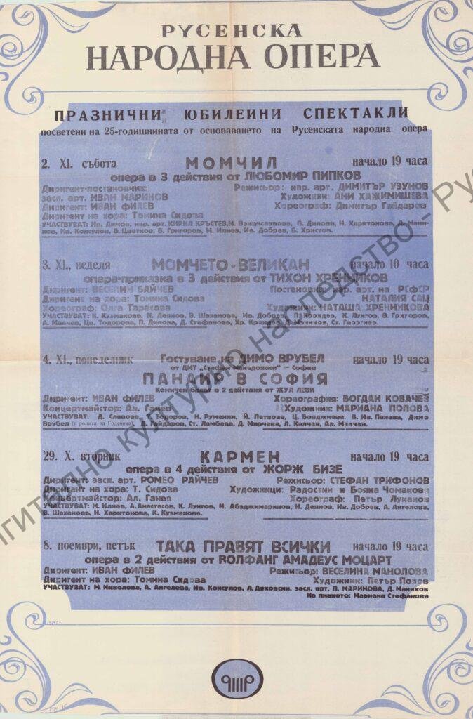 Афиш Момчил, Момчето-великан, Панаир в София, Кармен, Така правят всички