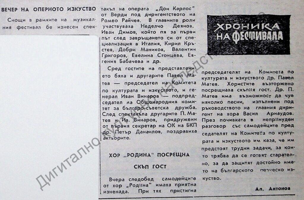 Хроника на фестивала