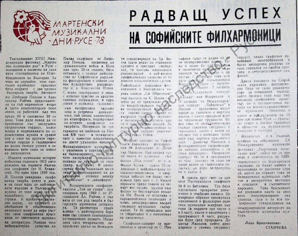 Радващ успех на софийските филхармоници